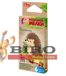 Creioane colorate cerate 6 culori, hexagon, 8x90mm ZOO